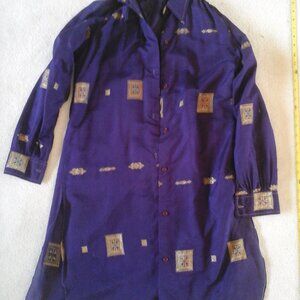 Maharani Silk Shirt women's Handwoven India Small